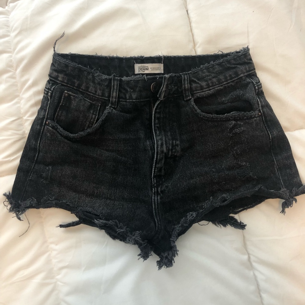 Zara Distressed Denim Shorts